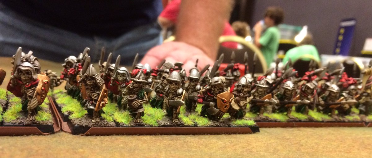 TableTopDave's tweet image. Played Kings of War yesterday vs John Mcmanis' undead halflings. They are gorgeous. @strategicon