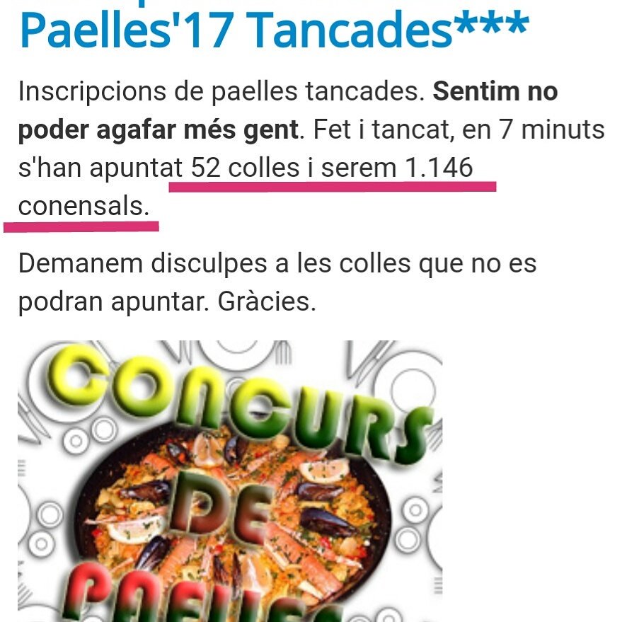 stokats's tweet photo. Div 8,estarem al IX Concurs d Paelles. 52 colles i 1.146 persones! #FdT17 #paelles #guanyarnosesiguanyaremperoelsriuresestanassegurats #olot https://t.co/JRMVtEvzYU