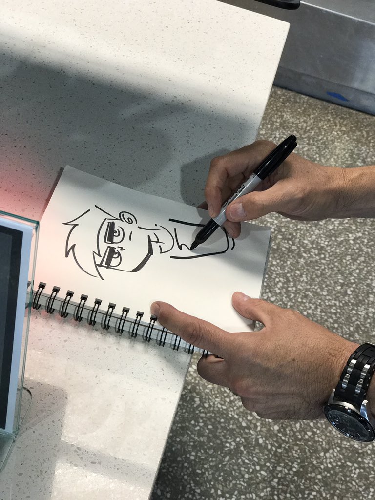 realhartman's tweet photo. Drawing #DannyPhantom for a phan at the airport! #butchhartmandraws https://t.co/5yDgVZRhBu