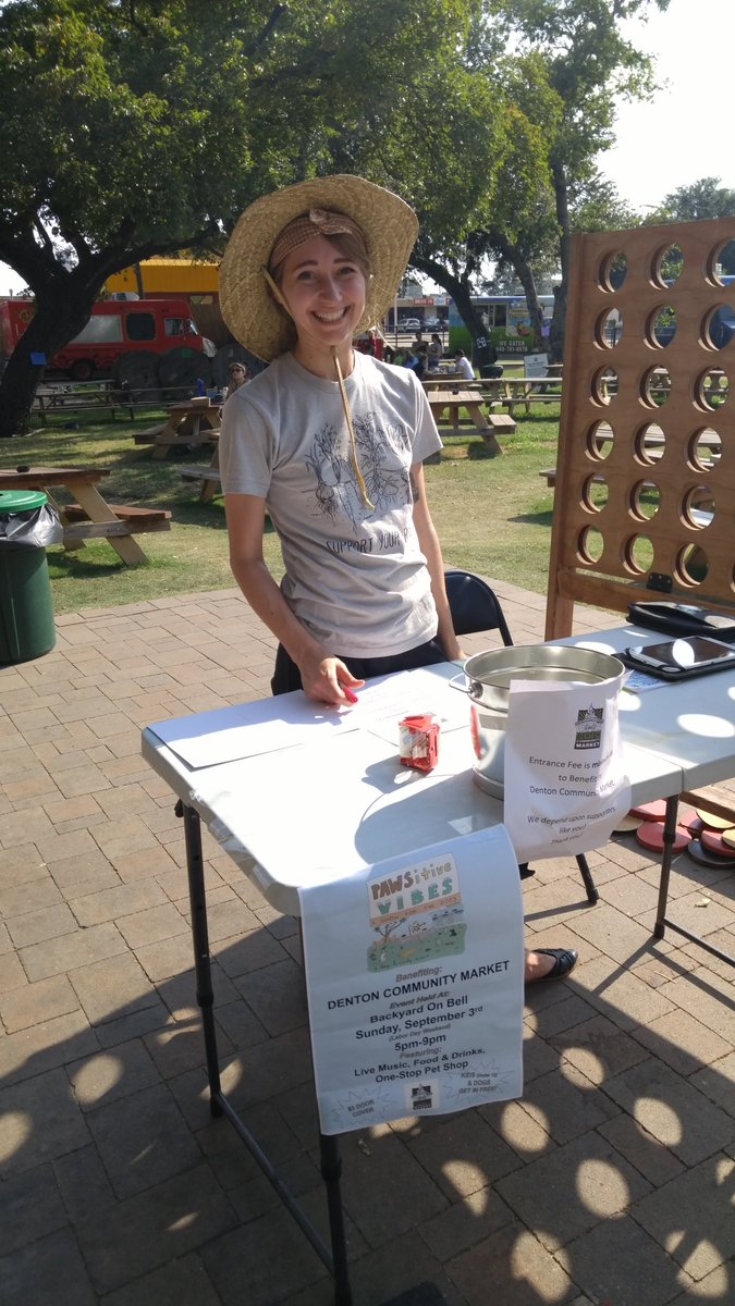 Pawsitive Vibes fundraiser for the Denton Community Market at Backyard on Bell 5 to 9 now.