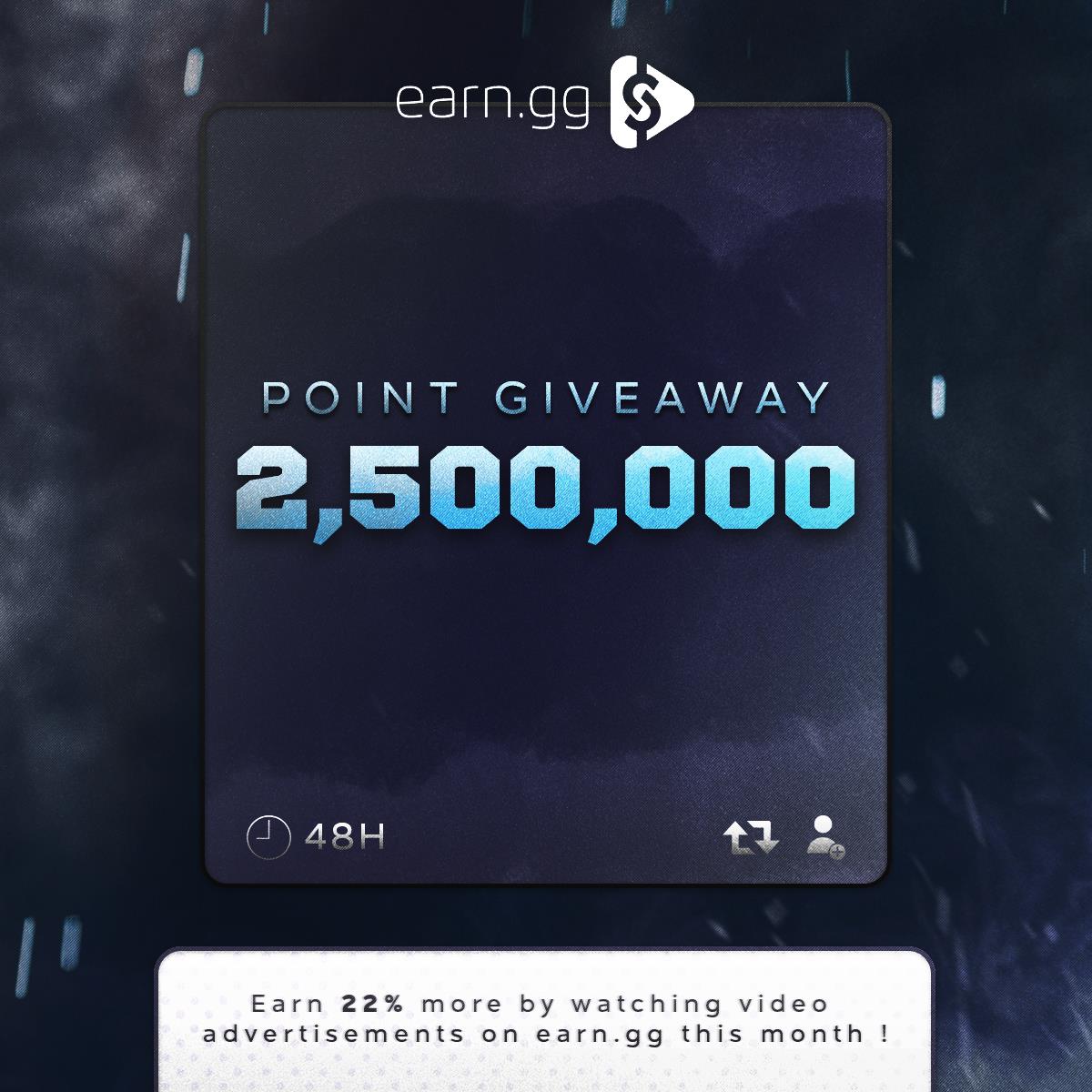 2.5 MILLION POINT GIVEAWAY: RT + Follow to enter... Drawn in 48 hours!