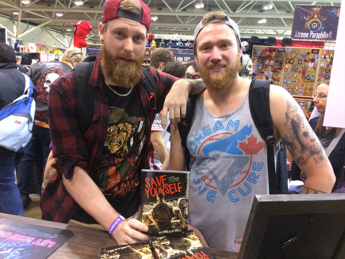 SaveYourselfMVE's tweet photo. Our villain @RyBarrett was at the @blackfawndistro booth at @FANEXPOCANADA this weekend signing copies of our film https://t.co/jSdC0ojknt