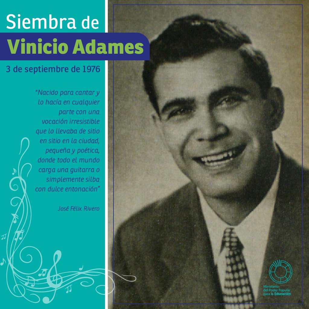 mineducacion_ve's tweet photo. #Efeméride Hoy se cumplen 41 años de la siembra del músico y director de orquesta Vinicio Adames https://t.co/AcUZmKx44k