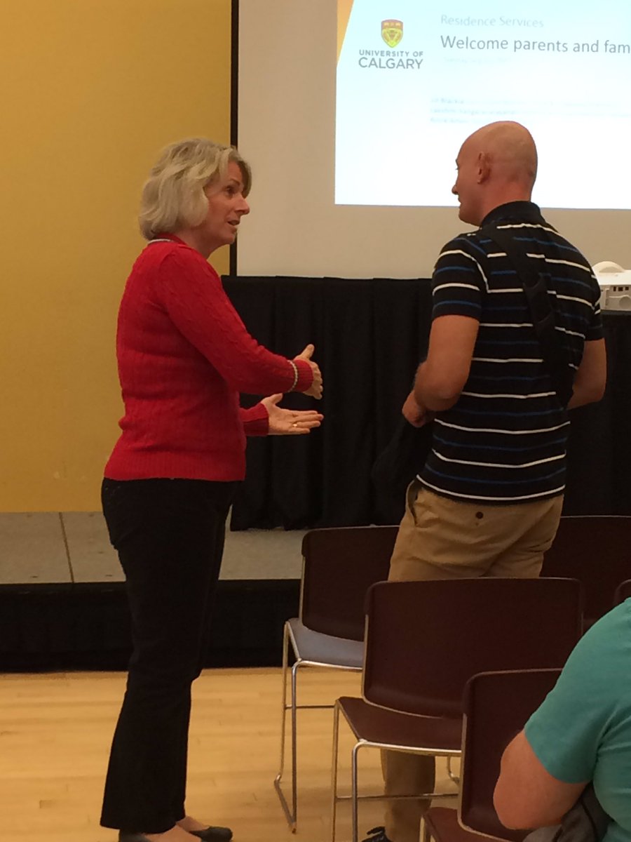 UCalgaryRes's tweet photo. President Cannon talks to student families during the parent and family reception.#UCalgary,#UCalgaryresmoveinday
#ucalgaryreslife https://t.co/2wmld0gf90