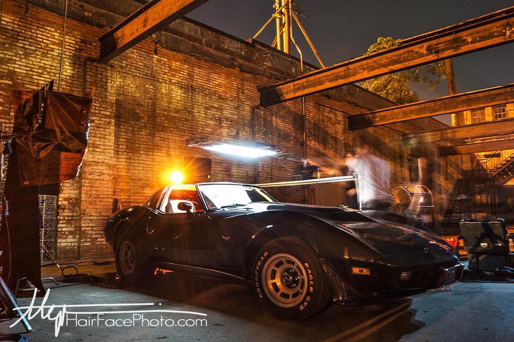 LoriTwistedCork's tweet photo. @CorvetteFanApp My #nonstock 1979 #corvette being prepped for her close up. T-tops off @deepellumtexas https://t.co/87Rkh1Da2n