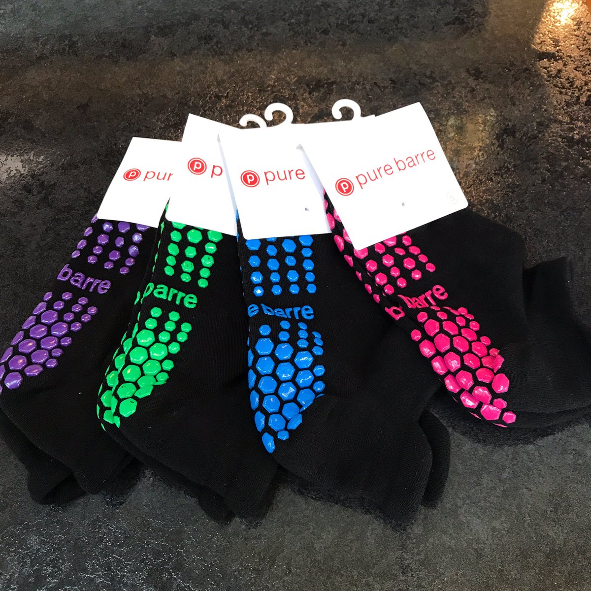 PBWalnutCreek's tweet photo. Rainbow colored sticky socks are in! Snap yours up before they go. https://t.co/fmd0Xjsmtq