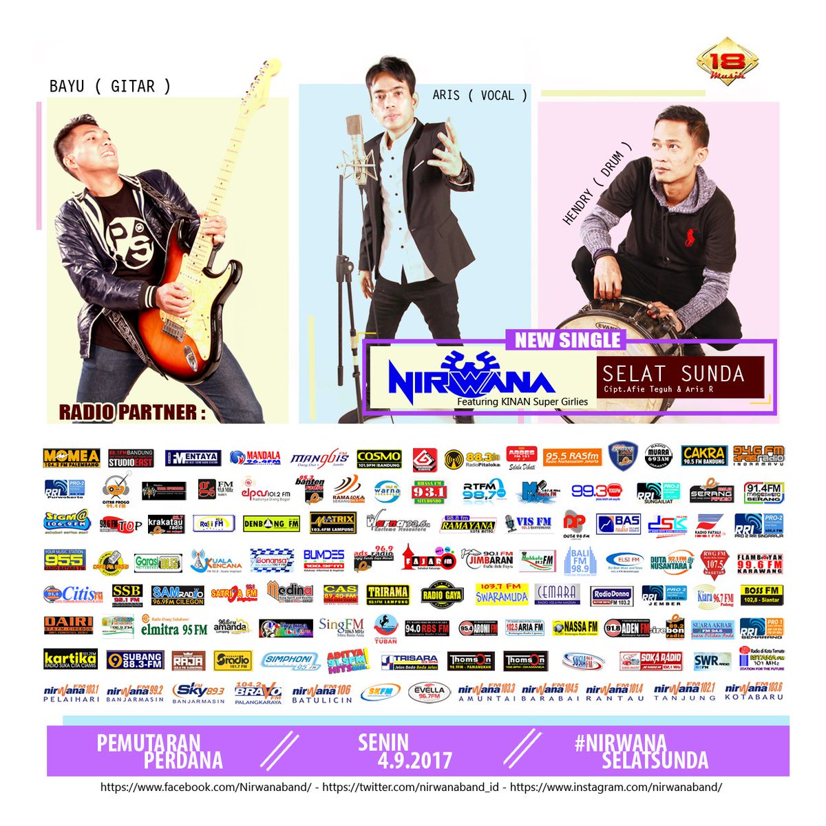 SuaraKediriFM's tweet photo. NOW PEMUTARAN SERENTAK @Nirwanaband_ID SELAT SUNDA Cc @18MusikOfficial @hilmanMD #Nirwana_SelatSunda https://t.co/igTGjXhni6