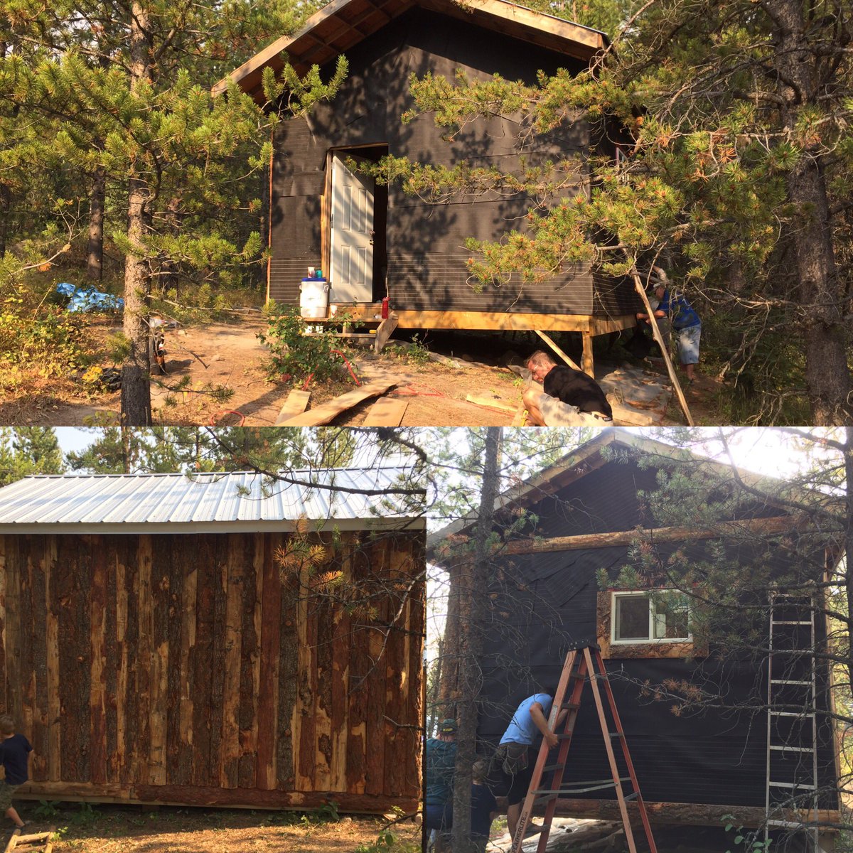 crow_camp's tweet photo. Family Camp at the Mt. Site working on some cabin siding. https://t.co/seNXBe4jKu