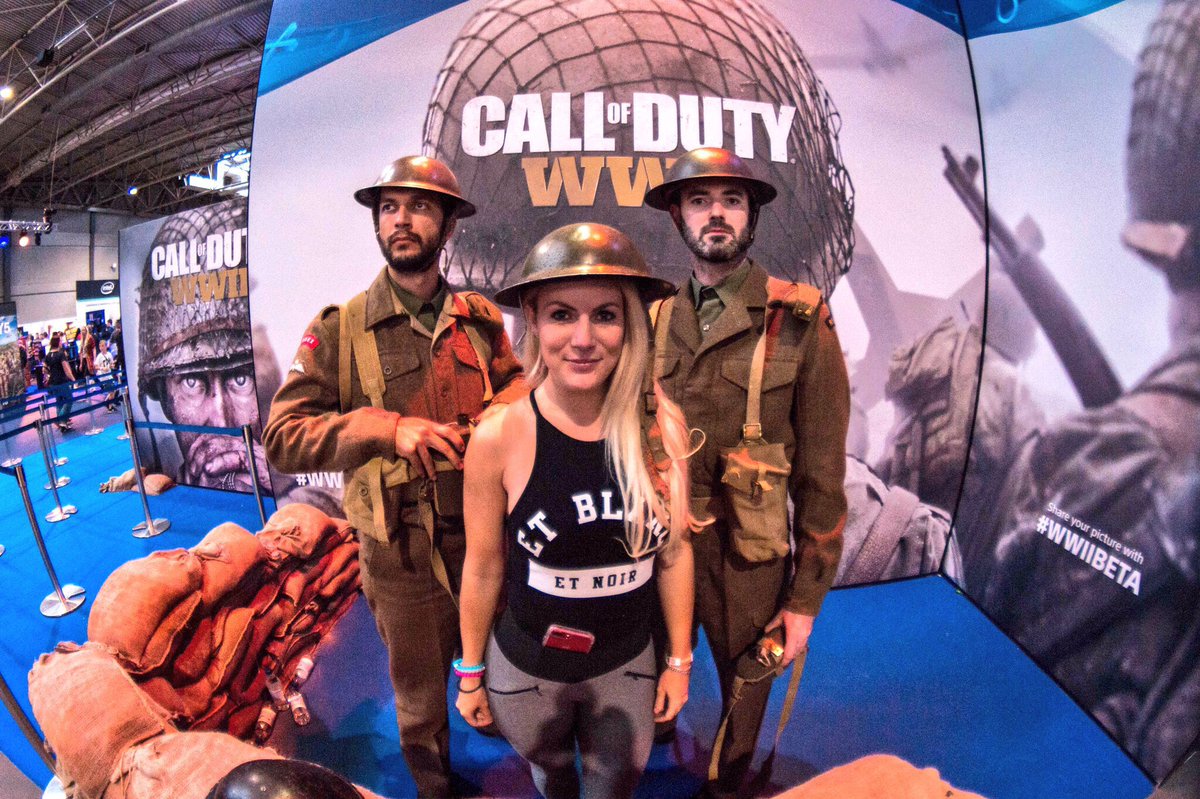 theleaway's tweet photo. So excited about playing this #CODWW2 #CODWWIIBETACODE #gamergirls #twitch #streamer #cosplay https://t.co/l8IX02wg7i