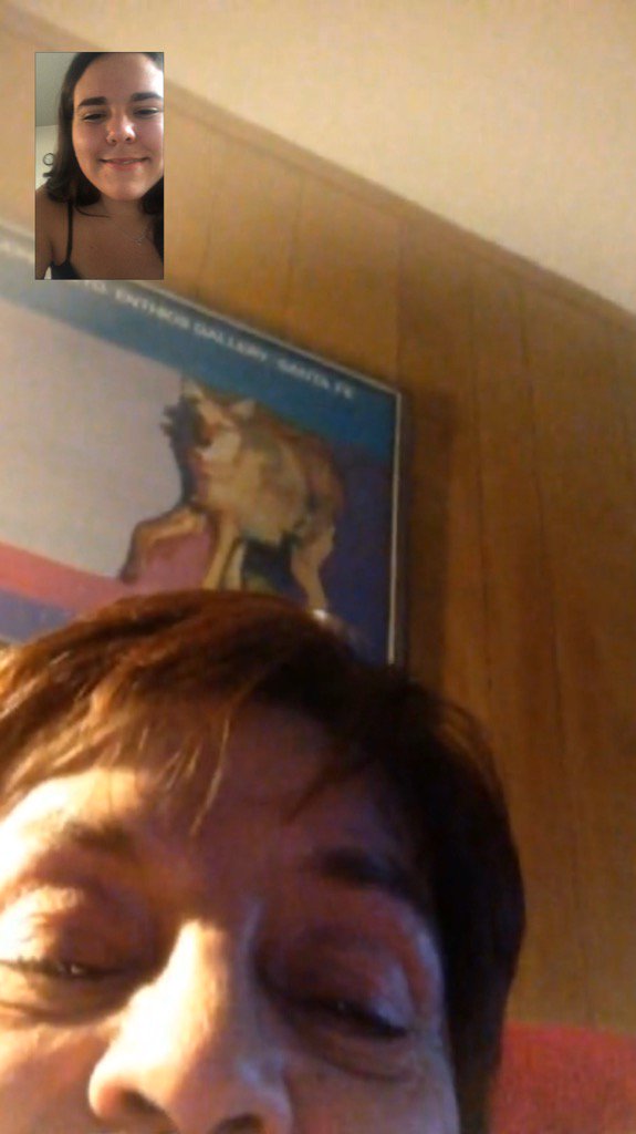 When your 78yo mom tries her 1st face time call with her granddaughter at college. #bestgrandmaever #nanarules
