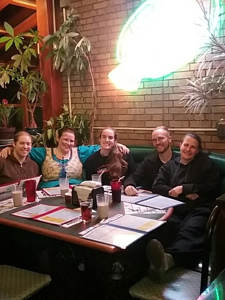 Magestry's tweet photo. After clean-up pizza with the die hard crew.  Thanks,  y'all! #Magestry #LARP #FlorencePizza https://t.co/ayhg8nsjHv