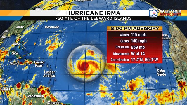 Irma remains a major hurricane. It is expected to be near the northern Leeward Islands by late Tuesday. https://t.co/IPMSoOCLHj