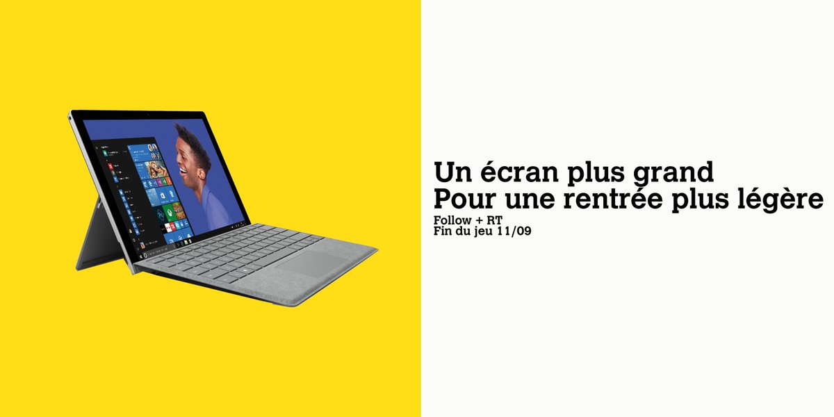Darty_Officiel's tweet photo. #LaRentréeCestCoolQuand On te fait gagner la #SurfacePro4 !😍Pour tenter de gagner Follow+RT avec une photo qui illustre bien ta rentrée 🎉🍀📸 https://t.co/rww0wfgXxZ