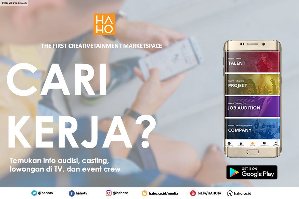HAHOTV's tweet photo. Punya skill di bidang #creativetainment tapi sepi job? #CariDiHahoAja! SIGN UP sekarang untuk temukan job impianmu! https://t.co/DFbVWpPzCb https://t.co/V5syPpAsAD