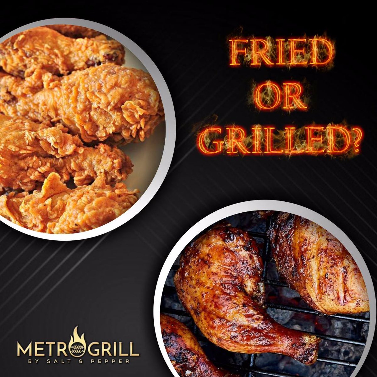 MetroGrill2's tweet photo. Fried or Grilled? We have got mouth watering options in both.
#Metrogrill #Pitampra by Salt &amp; Pepper
#WhatsYourPick #ChickenLovers #Foodies https://t.co/Mohluftdof