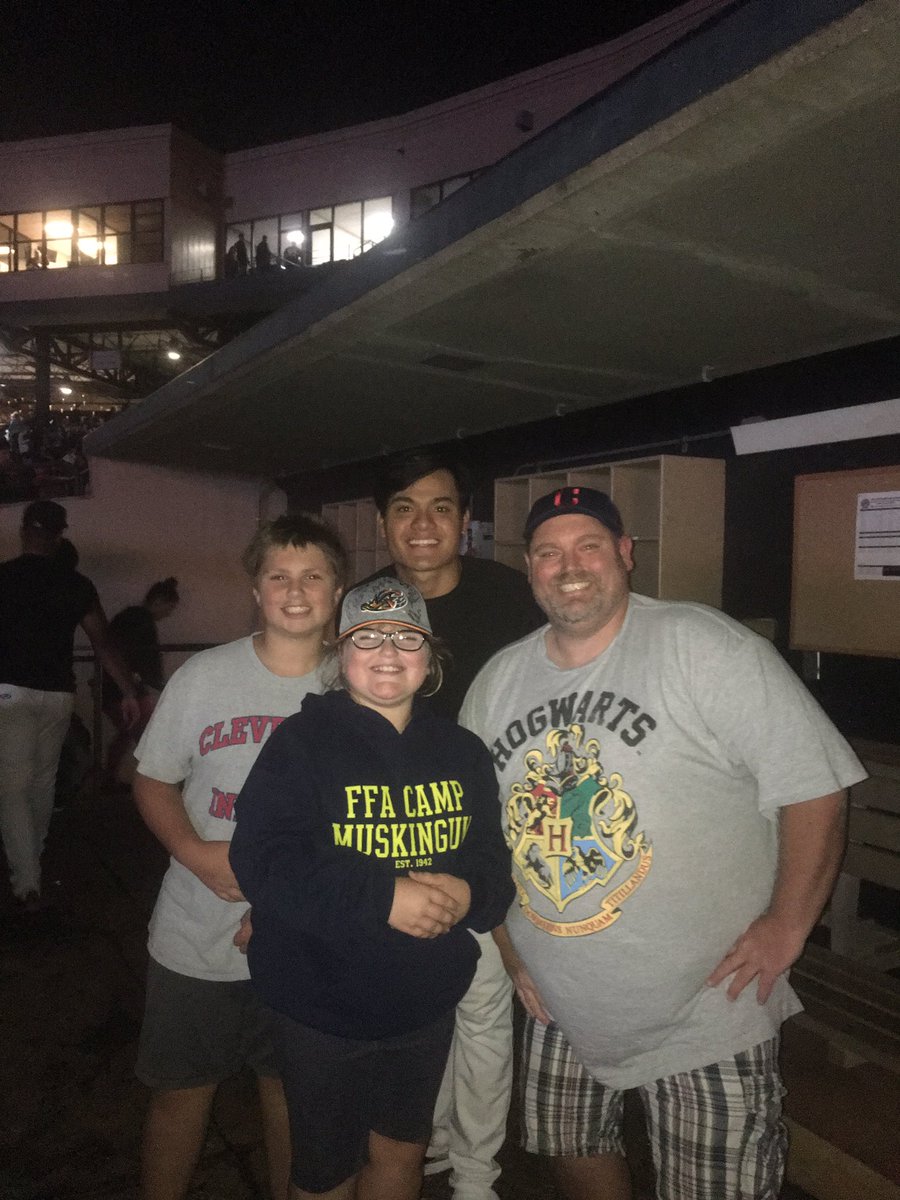 mr_b_history's tweet photo. Thank you @AkronRubberDuck and @kenbabby, my kids earned the opportunity to watch the #HarryPotter 💥 from the dugout! #toporganization https://t.co/sl5QrkkQms