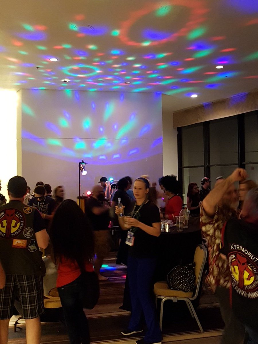 Thaxos's tweet photo. #mandomercs  party up on the 10th floor of the Marriott https://t.co/AXrtrTaLj9