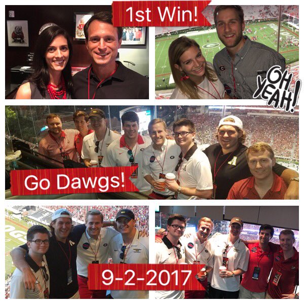 carolporter4ga's tweet photo. With kids @UGAAthletics and Love to Win! #UGAvsAppState Let's do it again in #ugavsnotredame @FrommJake was great! @committotheG https://t.co/OhCdj7rnXt