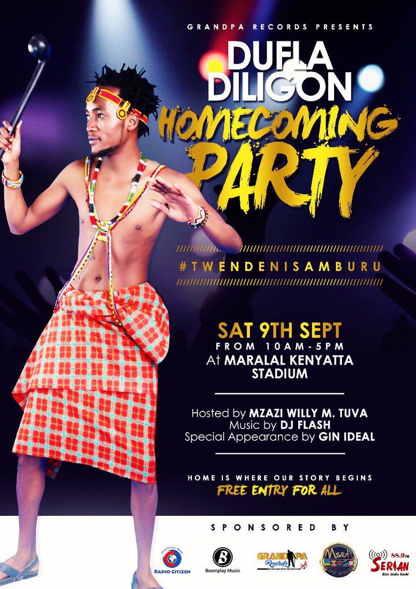 Refigah_'s tweet photo. #120hourstogo @DuflaDiligon homecoming #twendenisamburu @BoomplayMusicKE @mzaziwillytuva @MsetoEA @Manuel_Ntoyai @hotsecretz @MpashoNews https://t.co/2Y8dJvXjFO
