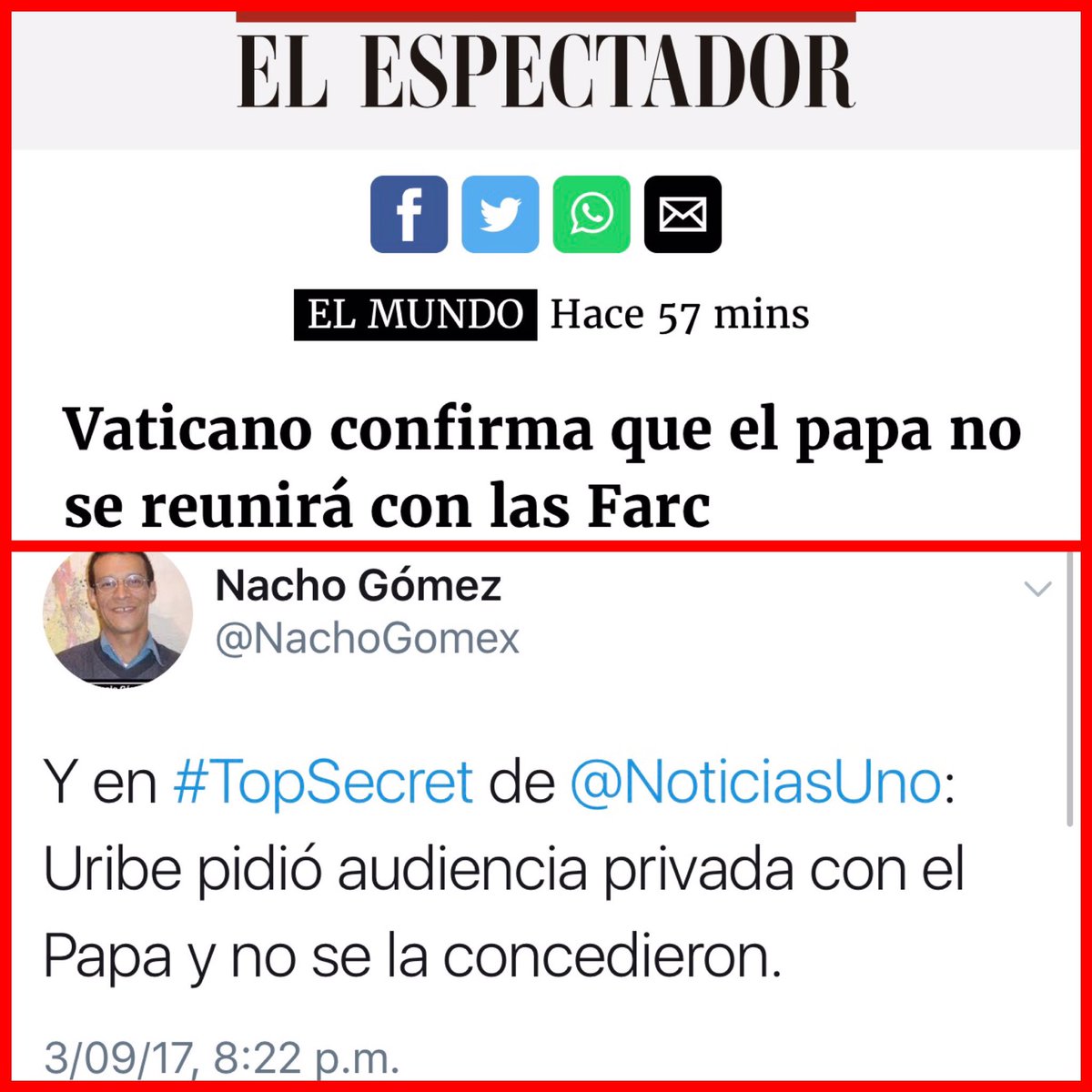 AndresOClavijo's tweet photo. ¡Bien por @Pontifex_es que no se va a reunir ni con unos ni con los otros! #ModoPapa #InfielesconReptiles @VLADDO @ClaudiaLopez @IanSchnaida https://t.co/CrX2ZKTiCS
