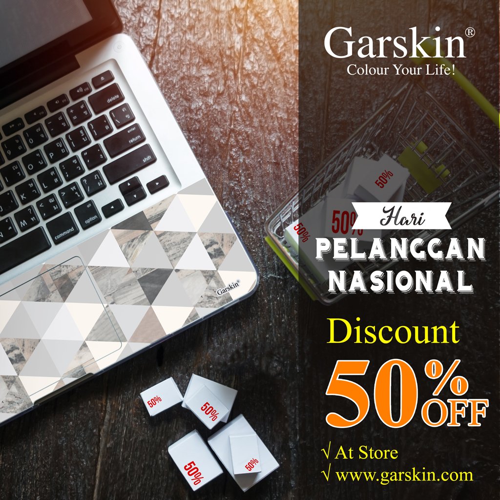 garskin_id's tweet photo. Memperingati hari pelanggan nasional kamu bisa dapatkan DISKON 50% untuk pembelian Garskin All Item sekarang juga!
@malbekasi  @GrandIndo https://t.co/FgKsyDlZTt
