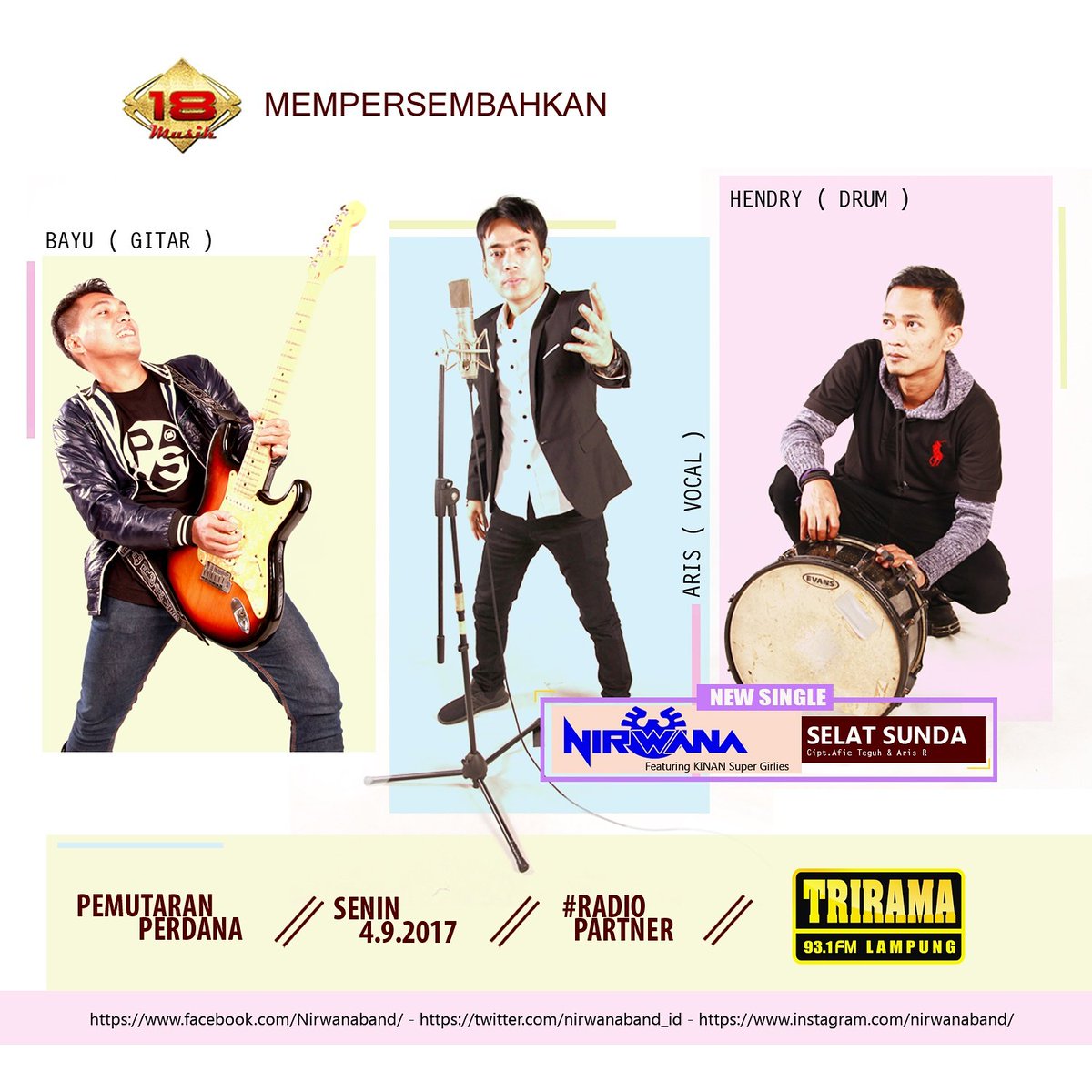 TriramaLamTim's tweet photo. #PersadaSiang 
#PutarPerdana 
#NirwanaBand_SelatSunda 
@nirwanaband_id - Selat Sunda
@18MUSIKOfficial 
MD @Putra_Archadea https://t.co/qkCAdZoT7Z