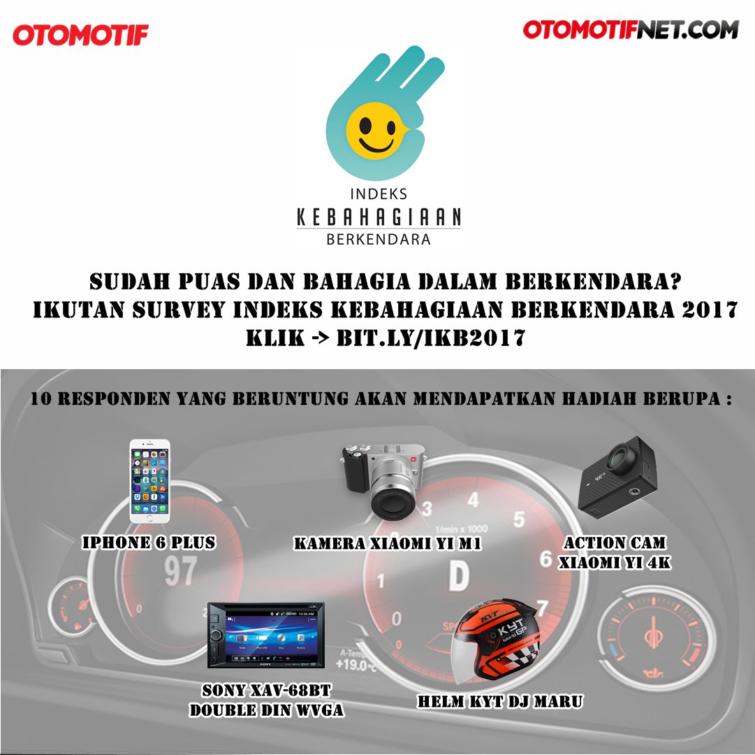 otomotifweekly's tweet photo. Dapatkan helm KYT utk kalian yg beruntung, isi survey #IKB2017 dgn lengkap di https://t.co/7NU9P4l9ou. Hari ini, adalah kesempatan terakhir https://t.co/OUgsLVeUay