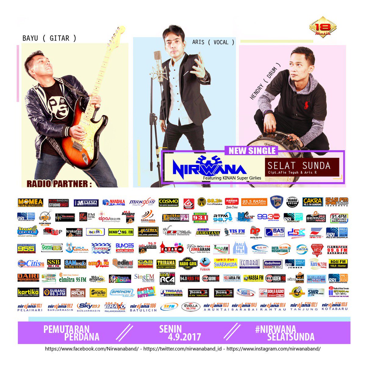 Mari mendengarkan <a href="/nirwanaband_id/">NIRWANA_SELATSUNDA</a>  #Nirwana_SelatSunda perdana diradio kesayangan kamu