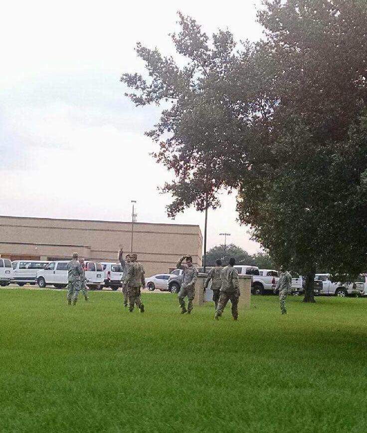 Katyfootball's tweet photo. Best football watched this weekend: Troops playing outside of Katy HS https://t.co/waOOeX2YaN