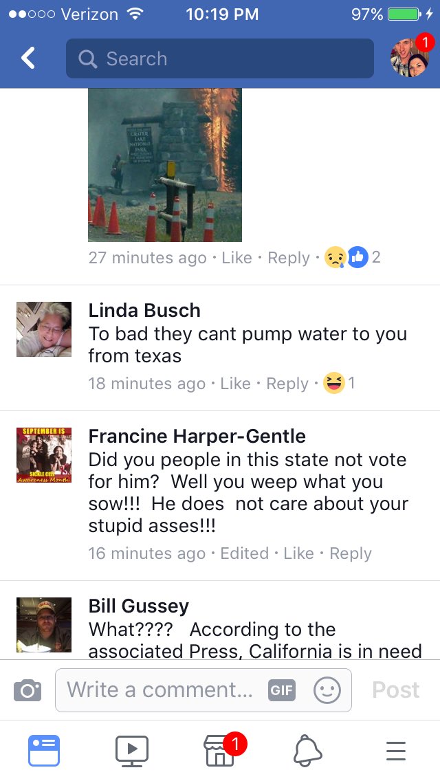 cmhartgers's tweet photo. Feel bad for laughing but Linda  Busch's comment is savage af https://t.co/WY9U7CYTmH