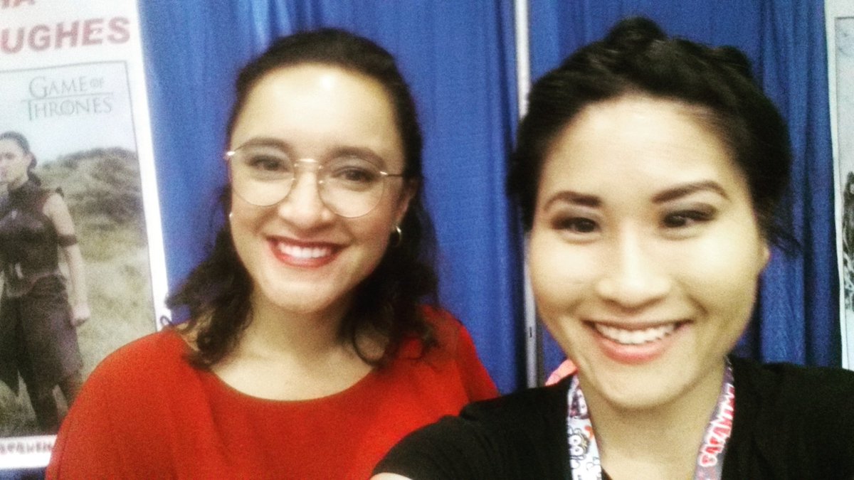 RachelMatsuoka's tweet photo. The perks of working events like #SacAnime: visiting with ppl like @YoItsKeisha on your break 😍 #ObaraSand #TeamMartell https://t.co/x8MzOYS3Xt
