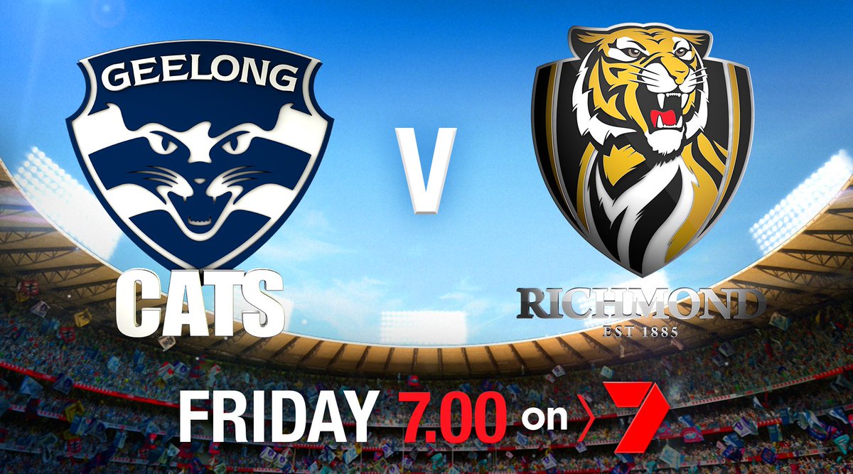 Ch7Adelaide's tweet photo. AFL Finals - Week 1 on @Ch7Adelaide 

@GeelongCats v @Richmond_FC
Friday- 7pm LIVE and FREE

#7Adelaide https://t.co/SyVQXyUc1w