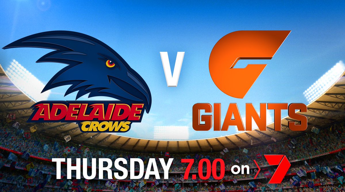 Ch7Adelaide's tweet photo. AFL Finals - Week 1 on @Ch7Adelaide 

@Adelaide_FC v @GWSGIANTS 
Thursday - 7pm LIVE and FREE

#weflyasone #7Adelaide https://t.co/XJX7EAbnTZ