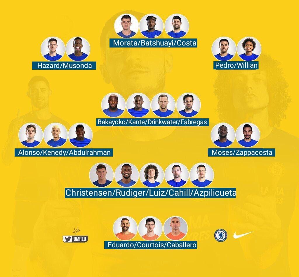 ChelseaFC_JKT48's tweet photo. Skuat utama Chelsea 2017/18 #CFC48 https://t.co/0Y3OJMbOdE