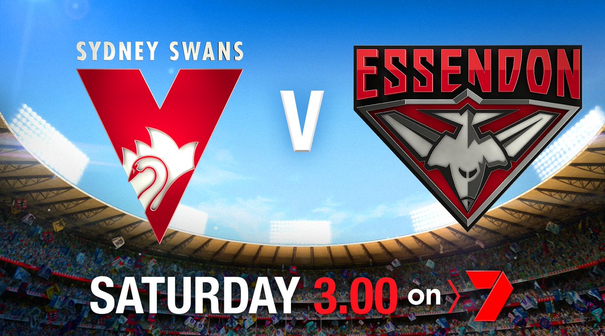 Ch7Adelaide's tweet photo. AFL Finals - Week 1 on @Ch7Adelaide 

@sydneyswans v @EssendonFC 
Saturday- 3pm LIVE and FREE

#7Adelaide https://t.co/axH7rTf4hv