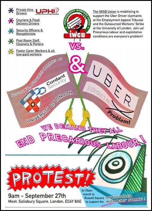 Yaseenaslam381's tweet image. Not long for 27th September protest "End Precarious Labour" organised by @IWGBunion &amp;amp; @United_PHD members Vs Uber kick off. #UberProtest