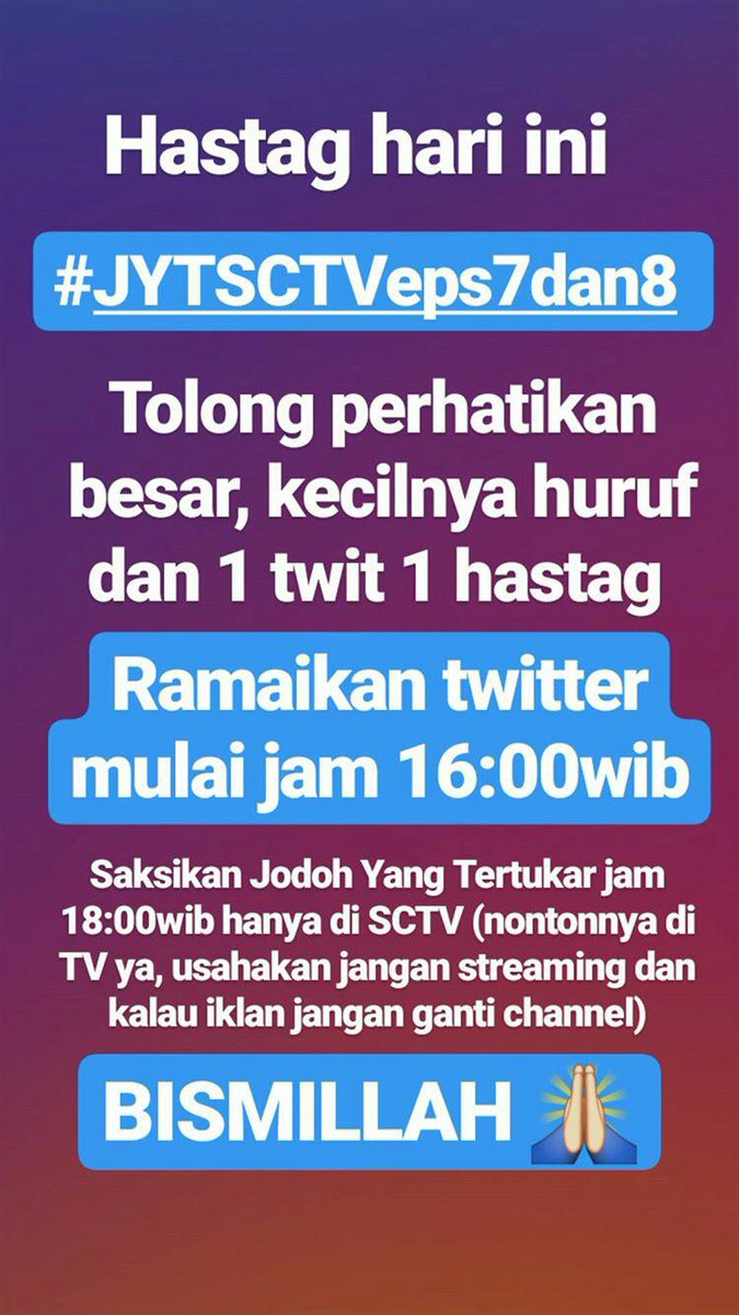 sovianiAnnur's tweet photo. Saksikan Jodoh Yang Tertukar hari ini jam 18:00wib https://t.co/tEmuD4FC9u