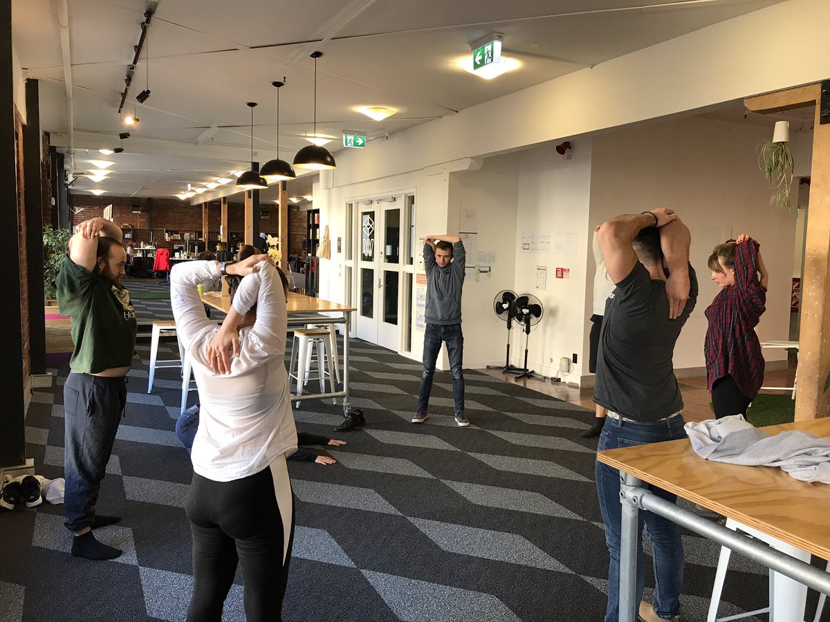 Monday Health and safety tweet: Don't forget to stretch today! <a href="/optimalworkshop/">Optimal Workshop</a> #OfficeHealth