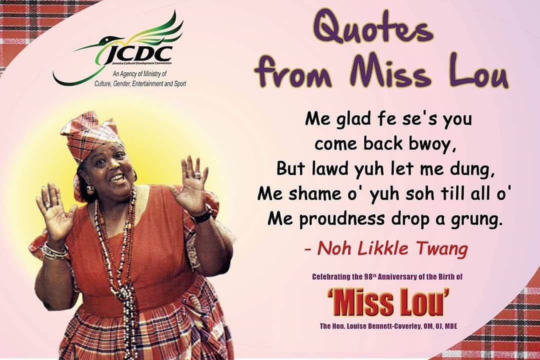 JCDC - Jamaica on X: Counting down to Miss Lou's 98th Bday