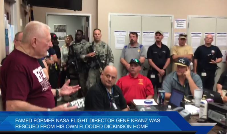 From <a href="/i45now/">i45NOW</a> After being rescued from his own flooded home, famed NASA Flight Director Gene Kranz gave Dickinson... facebook.com/i45now/videos/…