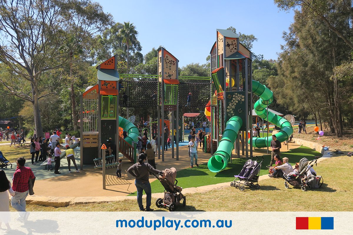 moduplay's tweet photo. On Saturday we helped @StrathfieldMC open their new #Moduplay INCLUSIVE destination playground in Strathfield Park. https://t.co/CDlO2ohINP https://t.co/JBYzl08Fmv