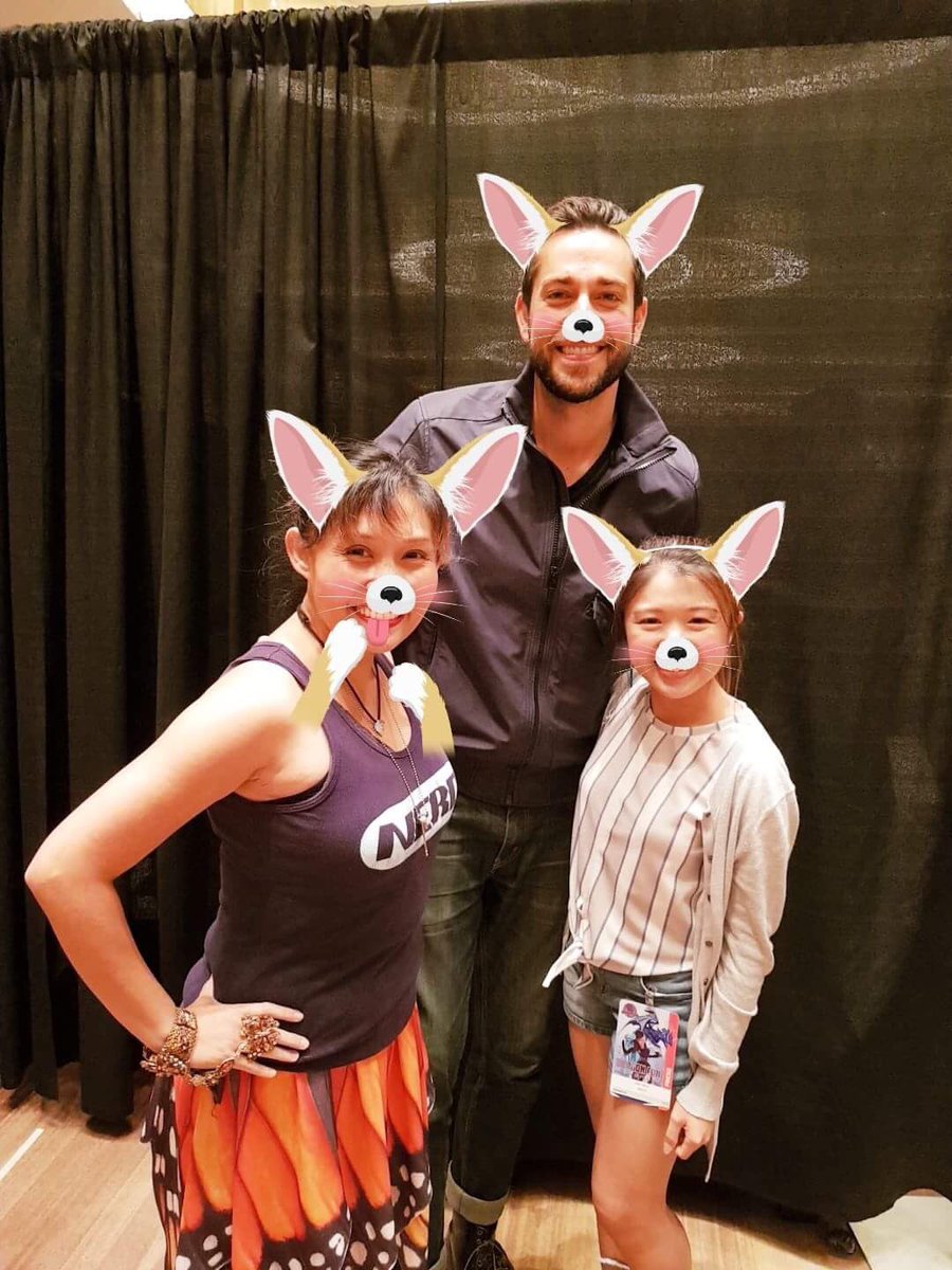tessacruz's tweet photo. So it turns out the sticker filter was ON when hubby took the photo, @ZacharyLevi. I hope you don't mind being a giant puppy among hobbits. https://t.co/jgR9AVyrLG