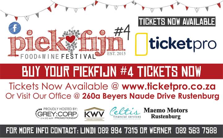 PiekfijnFees's tweet photo. Wow!!! Slegs 5 dae voor Piekfijn#4. 
Sien jou daar!!!
Kaartjies aanlyn beskikbaar by https://t.co/vhOzAEQphr 
https://t.co/0tEDltgmvi https://t.co/yh666HEL1C