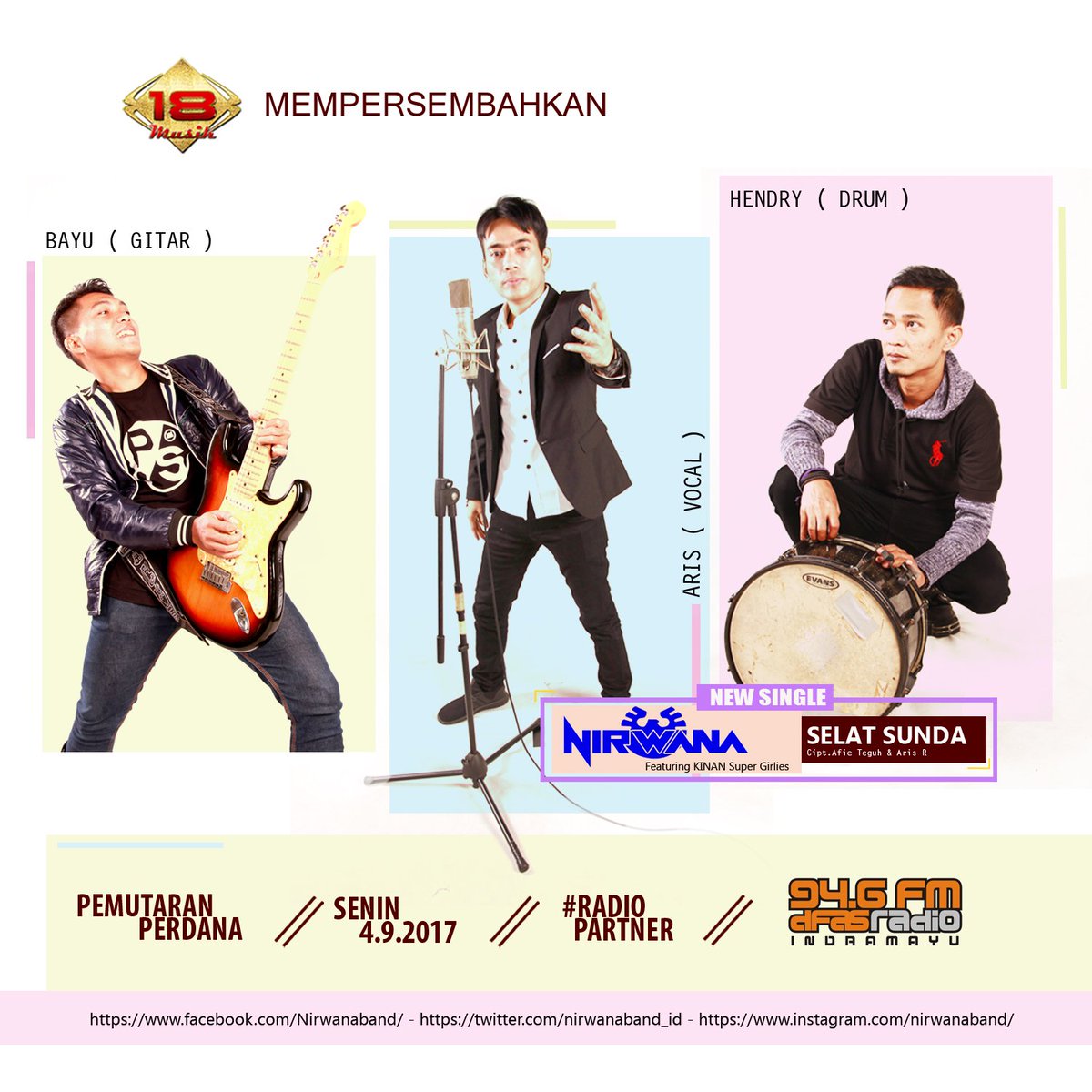 dFas_Indramayu's tweet photo. #PemutaranSerentak ada Singlenya @nirwanaband_id ft @kinangg_SG #SelatSunda #DREQ  bareng @didinsaepudinn  Md.@yanewid_ Cc.@18MUSIKOfficial https://t.co/OHnzDaVFn8