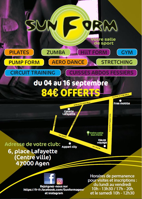 Sunformagen's tweet photo. #agen #sunform #sunformagen #musculation #fitness #zumba #promo #promo47 https://t.co/ksuM6meAPi