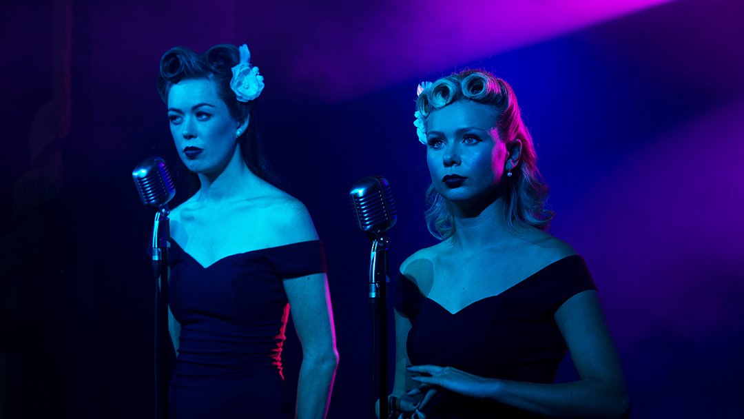 DrawnInPen's tweet photo. Shot on set at The Empire for a #showreel for @FemmesThe #thefemmes #vintageinspired #singers #bts #drawninpen #theEmpire #dipp #set #shoot https://t.co/4kHln1d0Ak