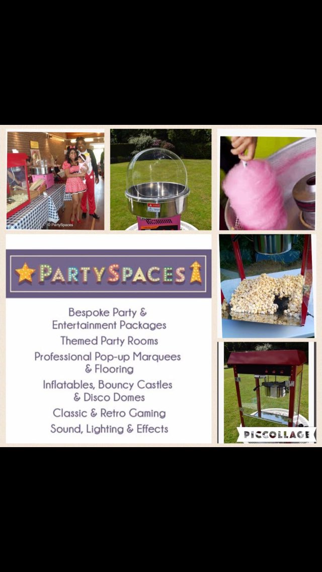PartySpaces's tweet photo. Candy floss and popcorn treats #partyspaces #banstead https://t.co/h3pTOhhqwz