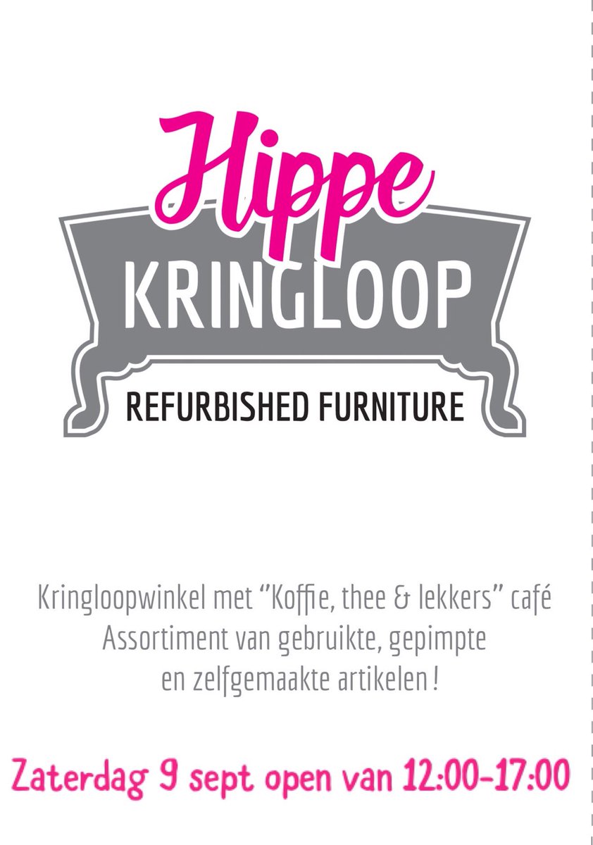 HippeKringloop's tweet photo. ✅ Komende zaterdag 9 sept is de #hippekringloop geopend van 12:00 tot 17:00 ✅ @assen_oost https://t.co/5yzOK8PAWG