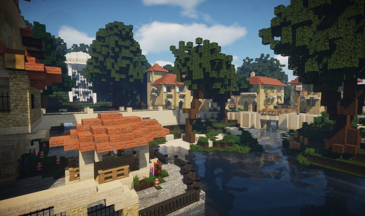 Ville de style Italien sur amberstone ( /warp la_guardia ) parcelles  disponibles !! #Minecraft #architecture @amberstone_fr, image size:1200x711
