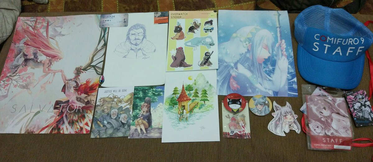 HachuraChura's tweet photo. Some loots I got from #Comifuro9 Day 1 and Day 2~!
Mmm, sweet sweet loots~! https://t.co/HHOiPy6slr